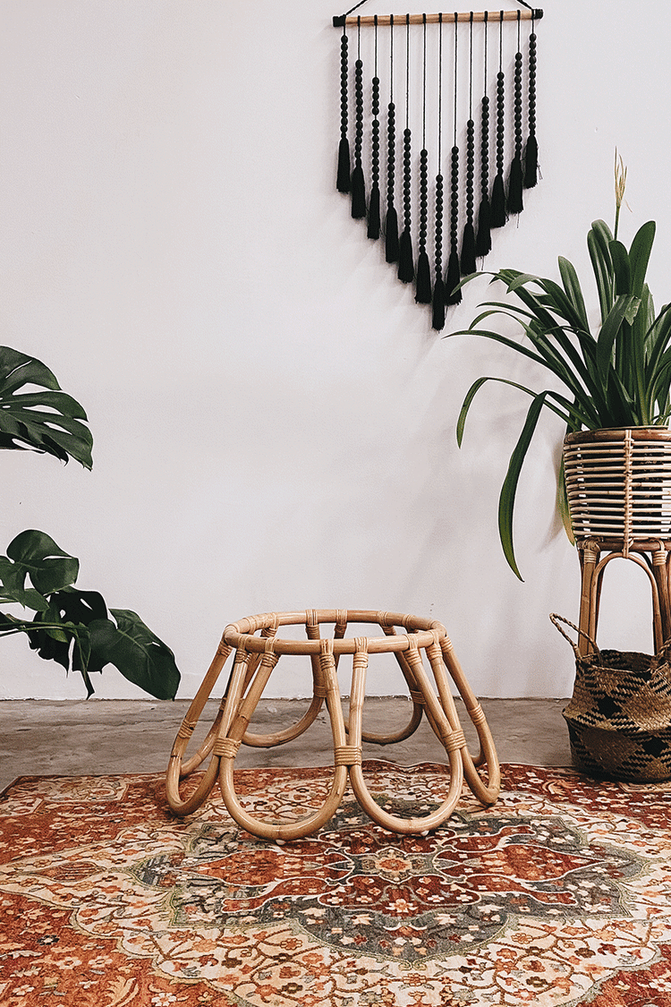 Floral Rattan Papasan Chair