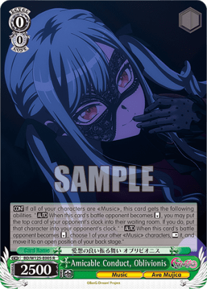 Amicable Conduct, Oblivionis