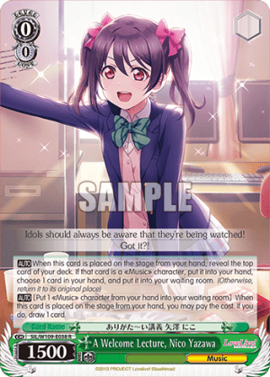 A Welcome Lecture, Nico Yazawa