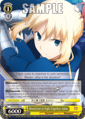 Resolution to Fight Together, Saber