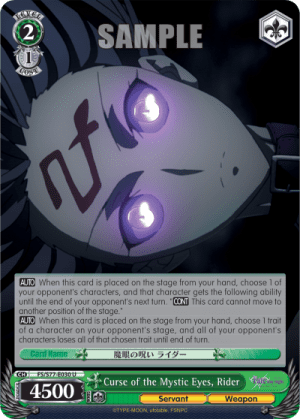 Curse of the Mystic Eyes, Rider