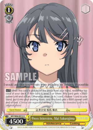 Press Interview, Mai Sakurajima