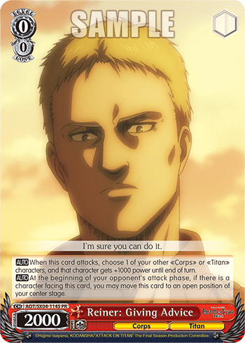 Reiner: Giving Advice (Holo) #AOT/SX04-114S — Attack On Titan: Final Season