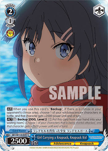 Girl Carrying a Knapsack, Knapsack Kid #SBY/W114-E097 — Booster Pack Rascal Does Not Dream Series