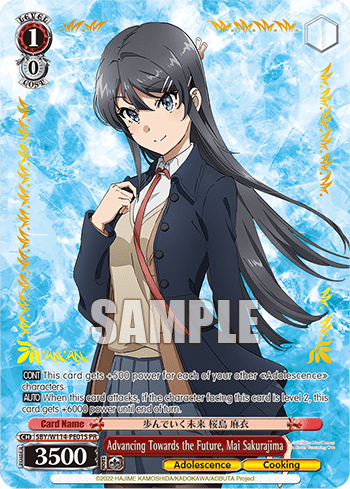 Advancing Towards the Future, Mai Sakurajima (Holo) #SBY/W114-PE01S — Booster Pack Rascal Does Not Dream Series
