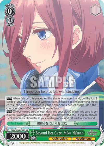 Beyond Her Gaze, Miku Nakano (5HY/W83-E030) — The Quintessential Quintuplets