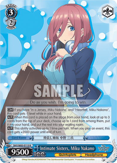 Intimate Sisters, Miku Nakano (5HY/W83-E115) — The Quintessential Quintuplets