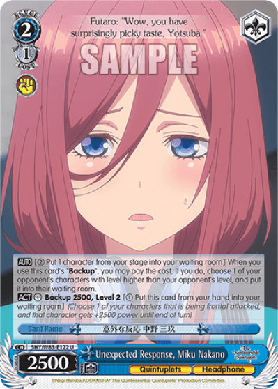 Unexpected Response, Miku Nakano (5HY/W83-E122) — The Quintessential Quintuplets
