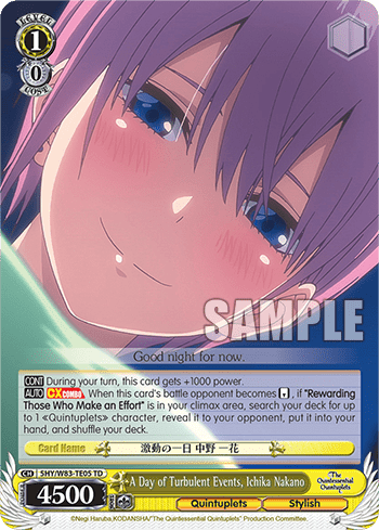 A Day of Turbulent Events, Ichika Nakano (5HY/W83-TE05) — The Quintessential Quintuplets