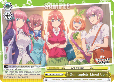 Quintuplets Lined Up (5HY/W83-TE62) — The Quintessential Quintuplets