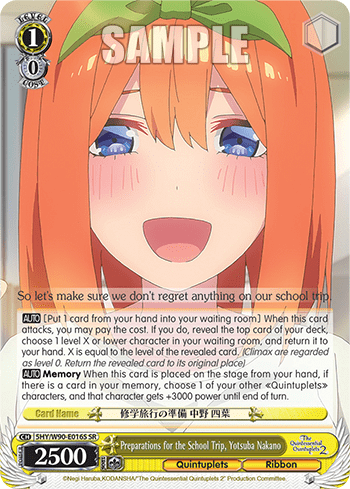 Preparations for the School Trip, Yotsuba Nakano (Holo) (5HY/W90-E016S) — The Quintessential Quintuplets 2