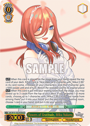 Flowers of Gratitude, Miku Nakano (5HY/W101-E027HYR) — The Quintessential Quintuplets Movie