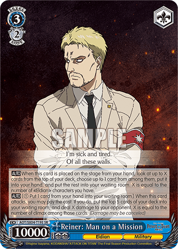 Reiner: Man on a Mission (Holo) (AOT/SX04-T19S) — [TD] Attack On Titan: Final Season