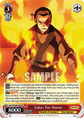 Zuko: For Honor (ATLA/WX04-049) — Avatar: The Last Airbender