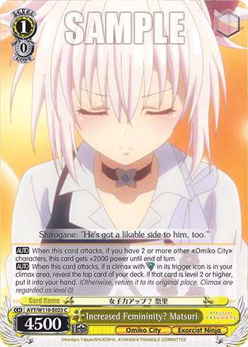 Increased Femininity? Matsuri (AYT/W110-E023) — Ayakashi Triangle