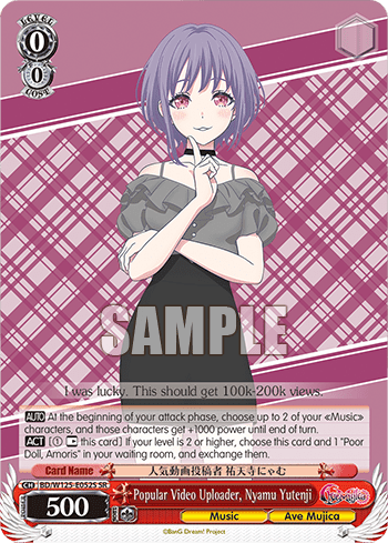 Popular Video Uploader, Nyamu Yutenji (Holo) (BD/W125-E052S) — Booster Pack MyGO!!!!! × Ave Mujica