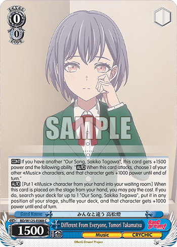 Different From Everyone, Tomori Takamatsu (BD/W125-E088) — Booster Pack MyGO!!!!! × Ave Mujica