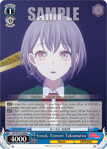 Vocal, Tomori Takamatsu (BD/W125-E090) — Booster Pack MyGO!!!!! × Ave Mujica