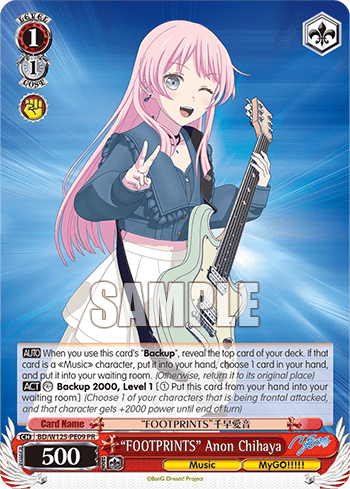 “FOOTPRINTS” Anon Chihaya (BD/W125-PE09) — Booster Pack MyGO!!!!! × Ave Mujica