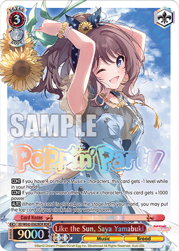 Like the Sun, Saya Yamabuki (BD/WE42-E062BDR) — [EX] Bang Dream! Girls Band Party! Countdown Collection