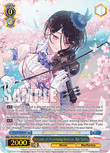 Outcome of Prioritizing Emotion, Rui Yashio (BD/WE42-E080SP) — [EX] Bang Dream! Girls Band Party! Countdown Collection