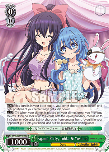 Pajama Party, Tohka & Yoshino (DAL/W99-E030) — Date A Live Vol.2
