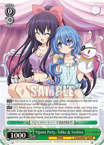 Pajama Party, Tohka & Yoshino (Holo) (DAL/W99-E030S) — Date A Live Vol.2