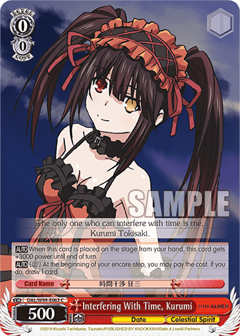 Interfering With Time, Kurumi (DAL/W99-E063) — Date A Live Vol.2