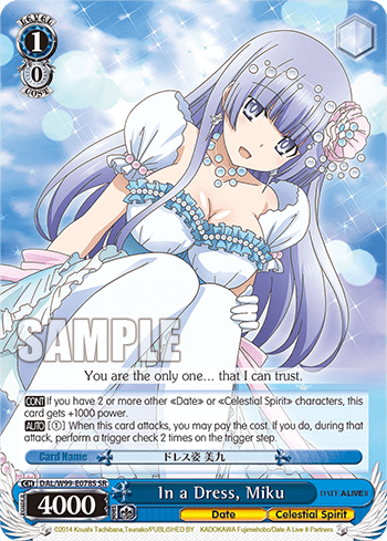 In a Dress, Miku (Holo) (DAL/W99-E078S) — Date A Live Vol.2