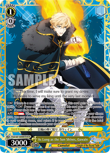 As Long as the Sun Shines, Gawain (FGO/S87-E006RTR) — Fate/Grand Order THE MOVIE Divine Realm of the Round Table: Camelot