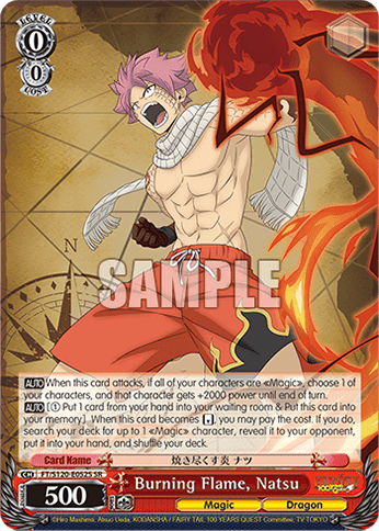 Burning Flame, Natsu (Holo) (FT/S120-E052S) — Booster Pack FAIRY TAIL: 100 YEARS QUEST