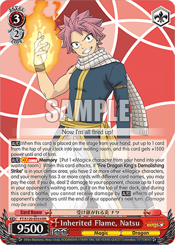 Inherited Flame, Natsu (FT/S120-E054) — Booster Pack FAIRY TAIL: 100 YEARS QUEST