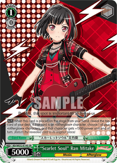 "Scarlet Soul" Ran Mitake (Holo) (BD/WE32-E14S) — [EX] BanG Dream! Girls Band Party Premium Booster