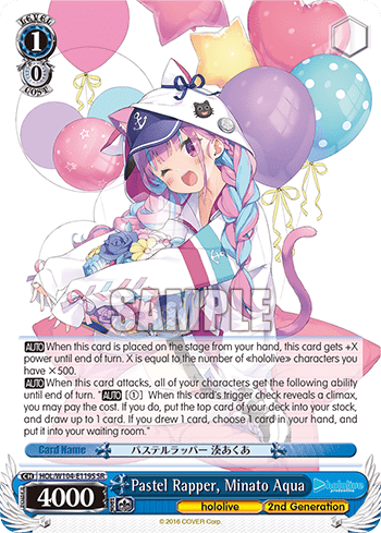Pastel Rapper, Minato Aqua (Holo) (HOL/W104-E119S) — hololive production Vol.2