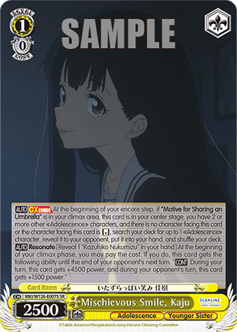 Mischievous Smile, Kaju (Holo) (MKI/W126-E007S) — Booster Pack Makeine: Too Many Losing Heroines!
