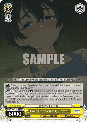 Lost Her Senses, Lemon (MKI/W126-E018) — Booster Pack Makeine: Too Many Losing Heroines!