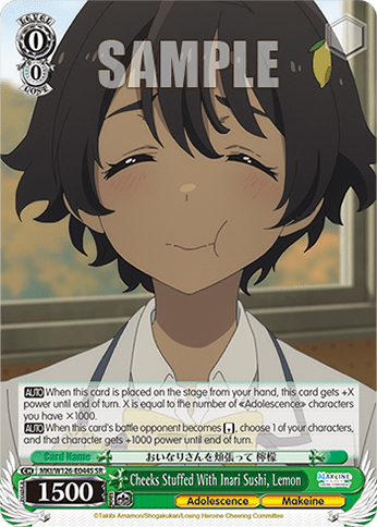 Cheeks Stuffed With Inari Sushi, Lemon (Holo) (MKI/W126-E044S) — Booster Pack Makeine: Too Many Losing Heroines!