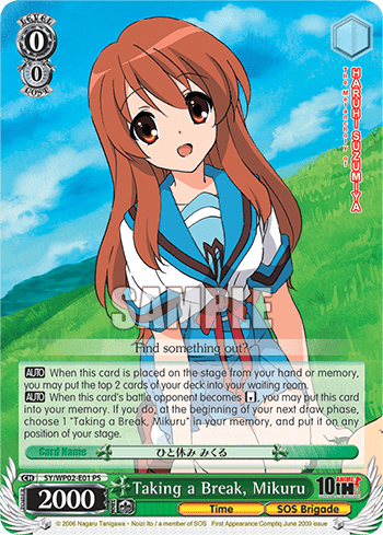 Taking a Break, Mikuru (SY/WP02-E01) — Power Up Set 2023 - The Melancholy of Suzumiya Haruhi