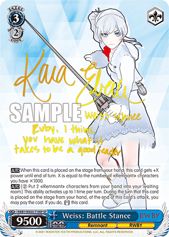 Weiss: Battle Stance (RWBY/WX03-T19SP) — [TD] RWBY