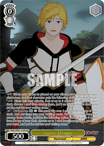 Jaune: Unsure (RWBY/WXE01-01OFR) — [EX] RWBY