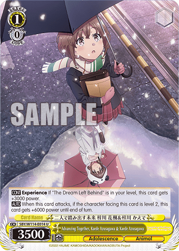 Advancing Together, Kaede Azusagawa & Kaede Azusagawa (SBY/W114-E014) — Booster Pack Rascal Does Not Dream Series