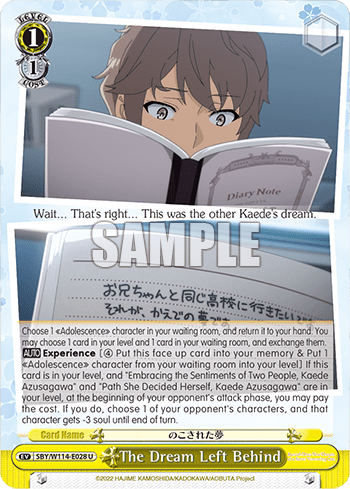 The Dream Left Behind (SBY/W114-E028) — Booster Pack Rascal Does Not Dream Series
