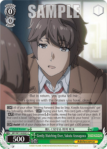 Gently Watching Over, Sakuta Azusagawa (SBY/W114-E041) — Booster Pack Rascal Does Not Dream Series