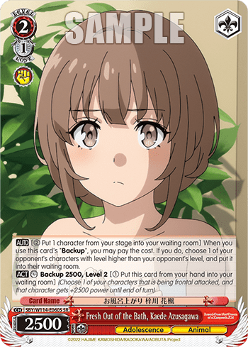 Fresh Out of the Bath, Kaede Azusagawa (Holo) (SBY/W114-E060S) — Booster Pack Rascal Does Not Dream Series