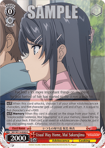 Usual Way Home, Mai Sakurajima (SBY/W114-E065) — Booster Pack Rascal Does Not Dream Series