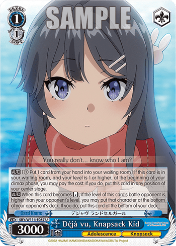 Déjà vu, Knapsack Kid (SBY/W114-E087) — Booster Pack Rascal Does Not Dream Series