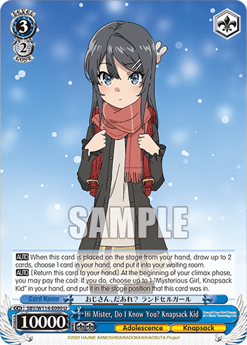 Hi Mister, Do I Know You? Knapsack Kid (SBY/W114-E090) — Booster Pack Rascal Does Not Dream Series