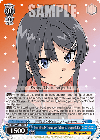 Inexplicable Elementary Schooler, Knapsack Kid (SBY/W114-E093) — Booster Pack Rascal Does Not Dream Series