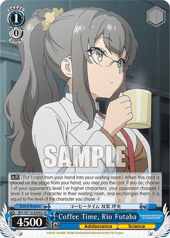 Coffee Time, Rio Futaba (Holo) (SBY/W114-E096S) — Booster Pack Rascal Does Not Dream Series