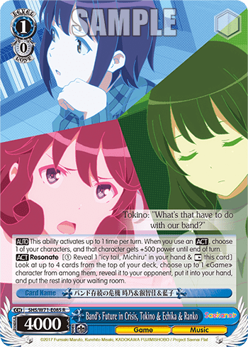 Band's Future in Crisis, Tokino & Echika & Ranko (SHS/W71-E085) — Saekano♭ How to Raise a Boring Girlfriend. flat